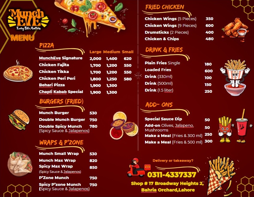 MunchEve Menu Page 1